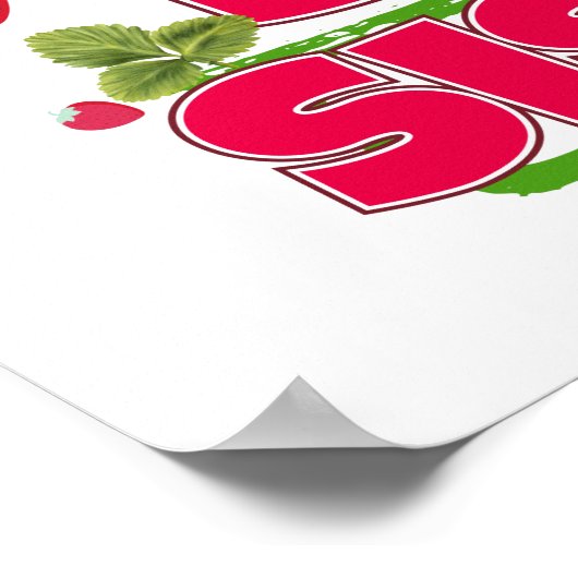 Bessy Grote Zus - Schattige Aardbei Woordspeling Poster (Hoek)