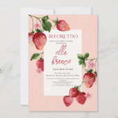 Bessy Sweet Aardbei Bruiloft Uitnodiging (Voorkant)