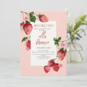 Bessy Sweet Aardbei Bruiloft Uitnodiging (Staand voorkant)