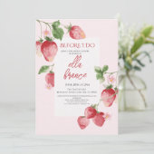 Bessy Sweet Aardbei Bruiloft Uitnodiging (Staand voorkant)