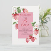 Bessy Sweet Aardbei Bruiloft Uitnodiging (Staand voorkant)