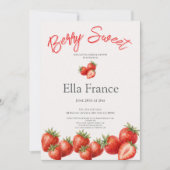 Bessy Sweet Aardbei Bruiloft Uitnodiging (Voorkant)