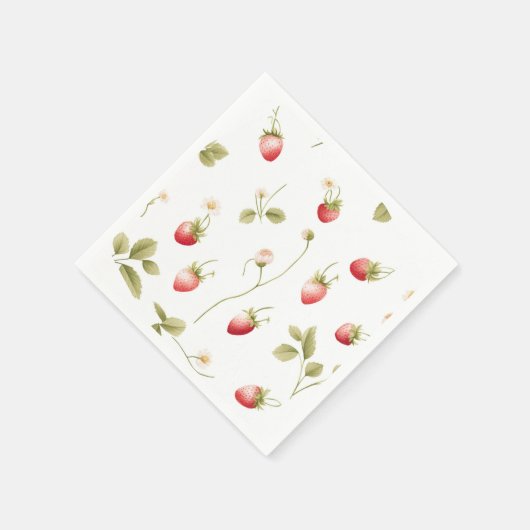 Bessy Sweet Aardbeien Bruids Bruiloft Papieren Ser Servet (Hoek)