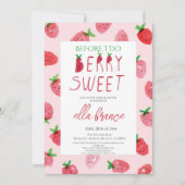 Bessy Sweet Aardbeien Bruilofts Uitnodiging (Voorkant)