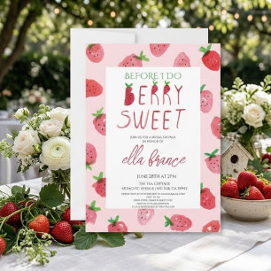 Bessy Sweet Aardbeien Bruilofts Uitnodiging