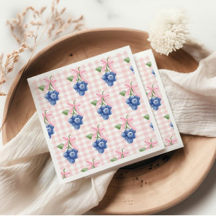 Bessy Sweet bosbes 1e verjaardag Roze Gingham Servet
