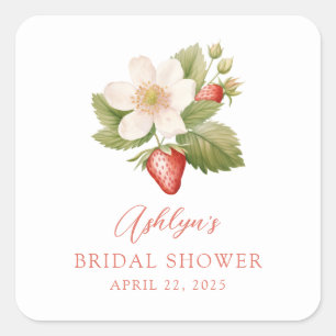 Bessy Sweet Rode Aardbei Bruidsdouche Sticker