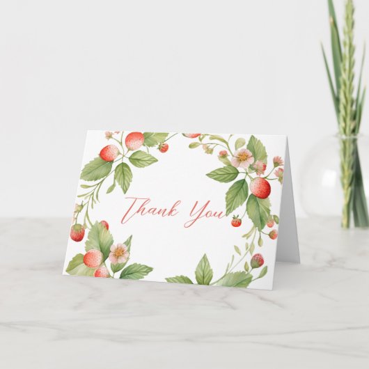 Bessy Zoete Aardbeien Douche Dankkaart Bedankkaart (Voorkant)