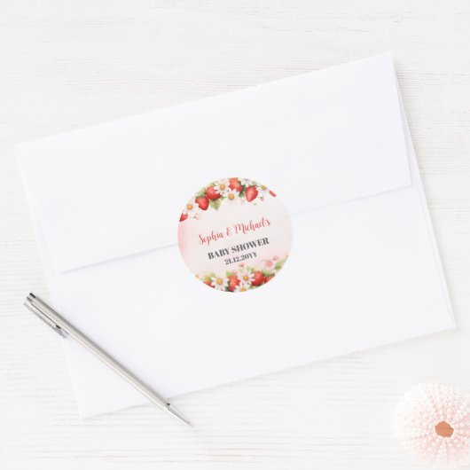 Bessy Zoete babyshower cupcake topper Ronde Sticker (Envelop)