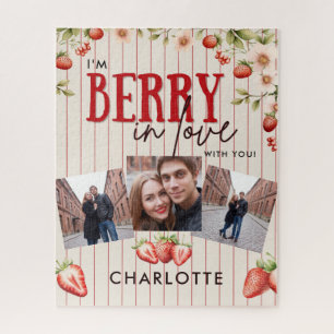 Bessy Zoete Koppel Foto Romantische Aardbei Flora Legpuzzel