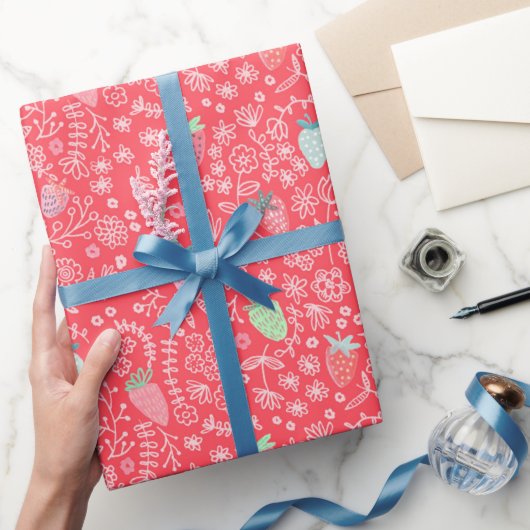 Bessy zoete rode aardbei patroon cadeaupapier (Geschenken)