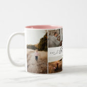 Best Abuela Ever Elegant Script 8 Photo Collage Tweekleurige Koffiemok (Links)