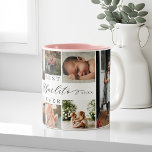 Best Abuelito Ever Elegant Script 8 Photo Collage Tweekleurige Koffiemok<br><div class="desc">Stuur een mooi, persoonlijk cadeau naar je Abuelito dat ze zal koesteren. Speciale persoonlijke familiefoto-collage om uw speciale familiefoto's en herinneringen weer te geven. Ons ontwerp is voorzien van een eenvoudig rasterontwerp met acht foto-collage met "Best Abuelito Ever", dat is ontworpen in een prachtige handgeschreven zwarte scriptstijl en serif tekstkoppeling....</div>