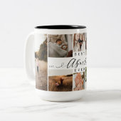 Best Abuelo Ever Elegant Script 8 Photo Collage Tweekleurige Koffiemok (Voorkant links)