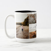 Best Abuelo Ever Elegant Script 8 Photo Collage Tweekleurige Koffiemok (Links)