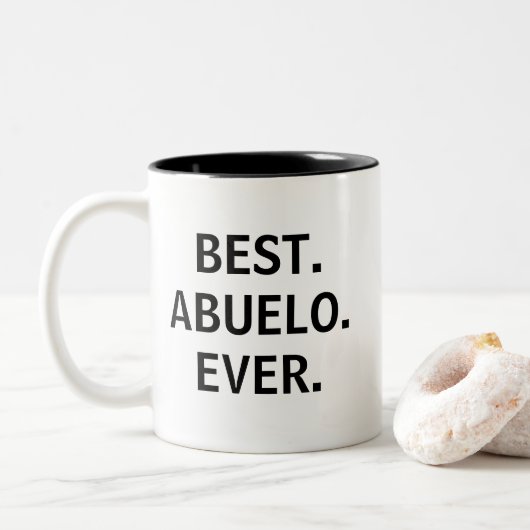 Best Abuelo Ever Spanish Grandfather Tweekleurige Koffiemok (Met donut)