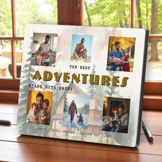 Best Adventures Start with Daddy Photo Collage Fotoplaat