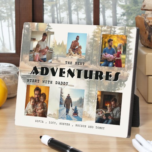 Best Adventures Start With Daddy Photo Plaque Fotoplaat