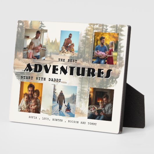 Best Adventures Start With Daddy Photo Plaque Fotoplaat (Zijkant)