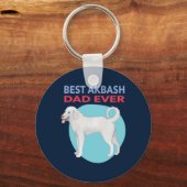 Best Akbash Dad over Waterverf Honden Sleutelhanger (Voorkant)