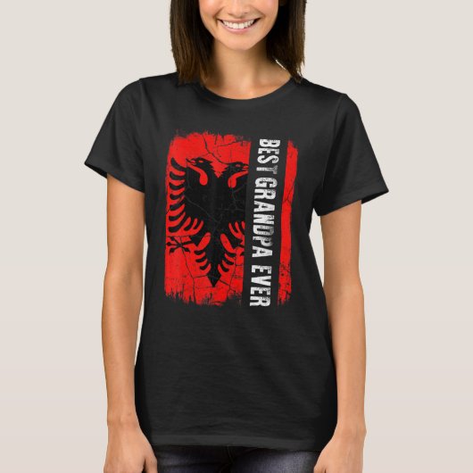 Best Albanian Grandpa Ever Albania Flag Father's D T-shirt (Voorkant)