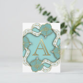 Best Alphabet Letter Initiaal Monogram Achtergrond Briefkaart (Staand voorkant)