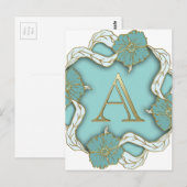 Best Alphabet Letter Initiaal Monogram Achtergrond Briefkaart (Voorkant / Achterkant)