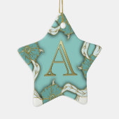 Best Alphabet Letter Initiaal Monogram Achtergrond Keramisch Ornament (Rechts)