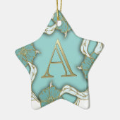 Best Alphabet Letter Initiaal Monogram Achtergrond Keramisch Ornament (Links)