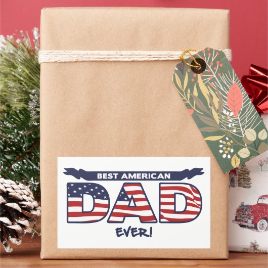 Best American Dad Ever Rechthoekige Sticker (Feestdagen)