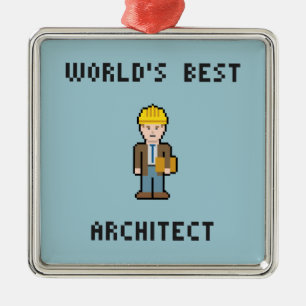 Best Architect van Pixel World Metalen Ornament