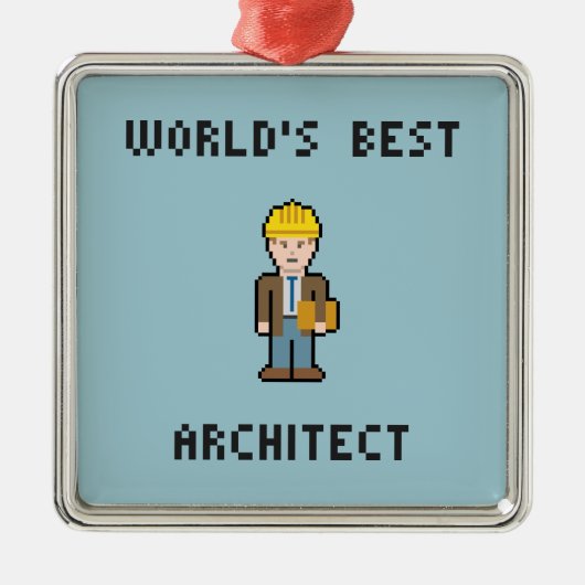 Best Architect van Pixel World Metalen Ornament (Voorkant)