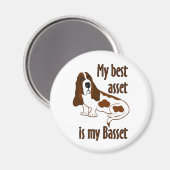 Best Asset Basset Hound Dog Funny Quote Magneet (Voorkant / Achterkant)