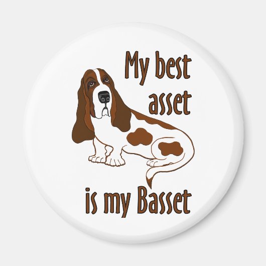 Best Asset Basset Hound Dog Funny Quote Magneet (Voorkant)