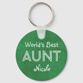 Best AUNT Custom Green Cadeauobject 10 Sleutelhanger