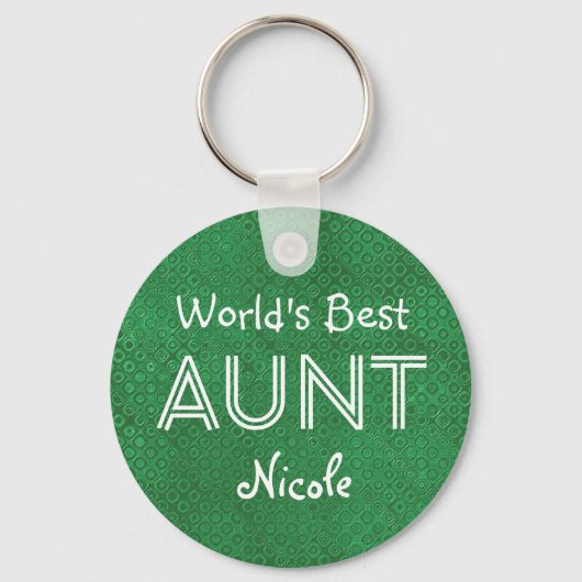 Best AUNT Custom Green Cadeauobject 10 Sleutelhanger (Voorkant)