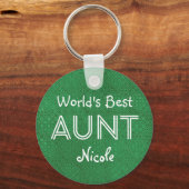 Best AUNT Custom Green Cadeauobject 10 Sleutelhanger (Voorkant)