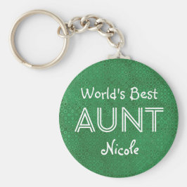 Best AUNT Custom Green Cadeauobject 10 Sleutelhanger