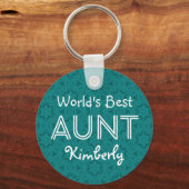 Best AUNT Custom Name Green Cadeaupunt 05 ter were Sleutelhanger (Voorkant)