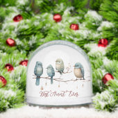 Best Aunt Ever Blue Birds Whimsical Watercolor Sneeuwbol (Kerstmis)