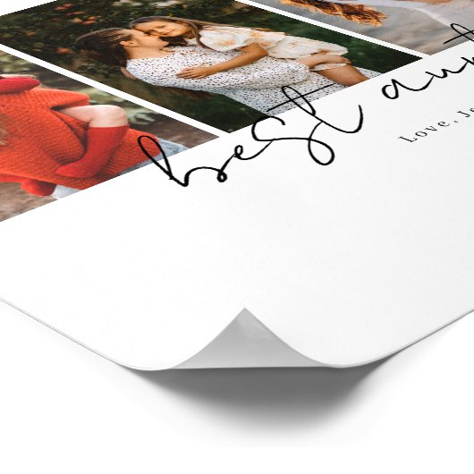 Best Aunt Ever Modern Script 4 Photos Collage Gift Poster (Hoek)
