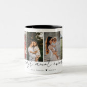 Best Aunt Ever Modern Script 4 Photos Collage Gift Tweekleurige Koffiemok (Center)