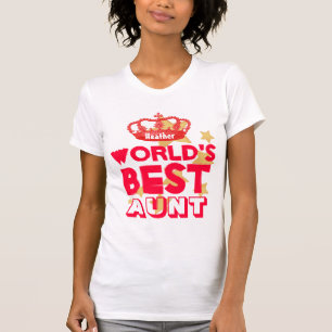 Best AUNT Red Crown and Stars V07 T-shirt
