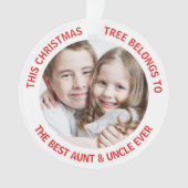 Best Aunt Uncle Ever Christmas Tree Photo Ornament (voorkant)