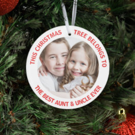 Best Aunt Uncle Ever Christmas Tree Photo Ornament