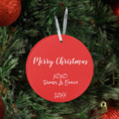 Best Aunt Uncle Ever Christmas Tree Photo Red Ornament