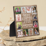 Best Auntie Ever 12 Photo Collage Rustic Wood Fotoplaat<br><div class="desc">Creëer uw eigen fotocollage met 12 favoriete afbeeldingen op een houtextuurachtergrond.Personaliseer uw persoonlijke foto's met familiefoto's. Maakt een schat cadeau voor de favoriete tante voor verjaardag,  feestdagen en moederdag.</div>