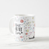 Best Auntie Ever Colorful Floral Script Koffiemok (Voorkant links)