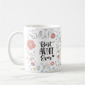 Best Auntie Ever Colorful Floral Script Koffiemok (Links)