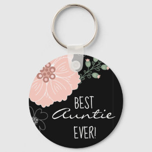 Best Auntie Ever Floral Sleutelhanger